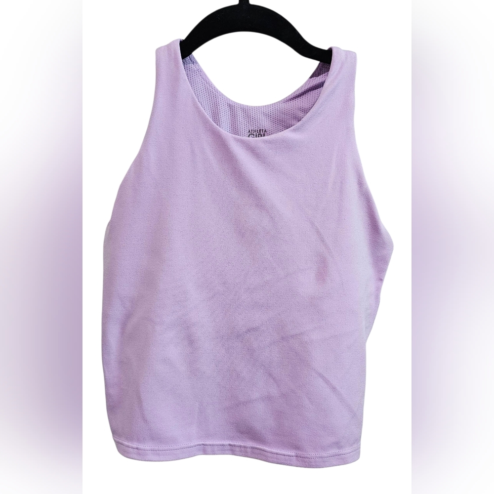 Athleta Girl Bundle Lavender & Light Blue Activewear Sleeveless Crop Top Size L
